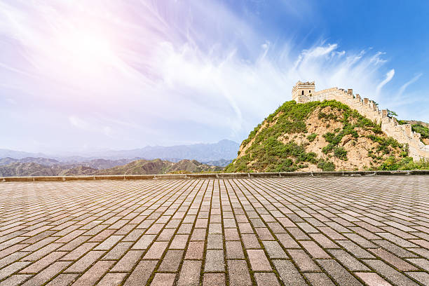 istock Empty square in front of the Great Wall of China 606209242