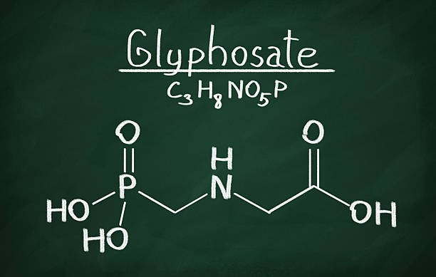 Structural model of glyphosate molecule stock photo