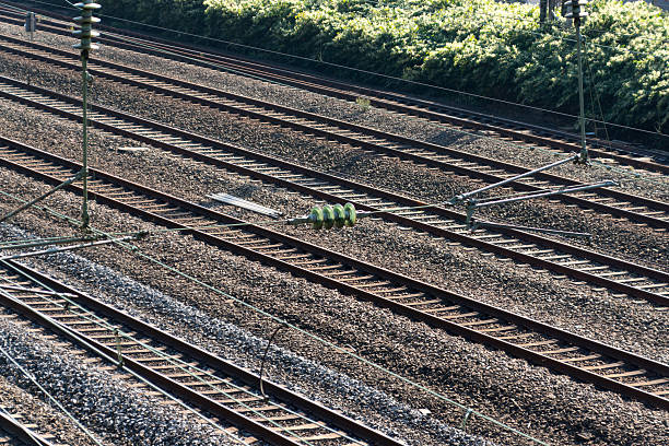 A railway line A look at a railway line schienennetz stock pictures, royalty-free photos & images