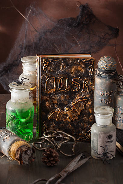 istock witch apothecary jars magic potions book halloween decoration 606214968