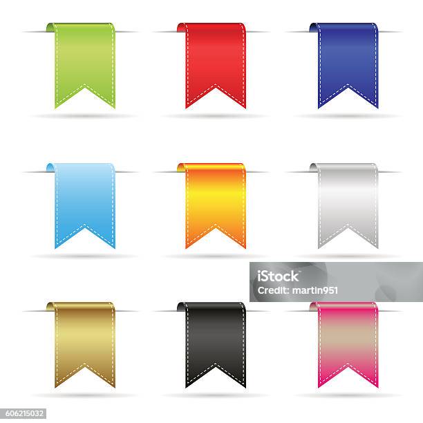 Colour Ribbon Hanging Various Color Shiny Curved Hanging Ribbon Banners Set Eps10 Stock ...