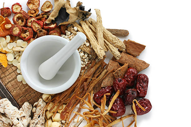 terapia de alimentos chinos, medicina herbaria tradicional china - chinese traditional medicine fotografías e imágenes de stock