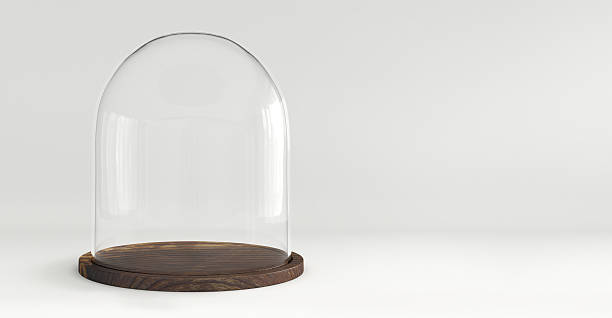 istock Glass dome with wooden tray 606218266