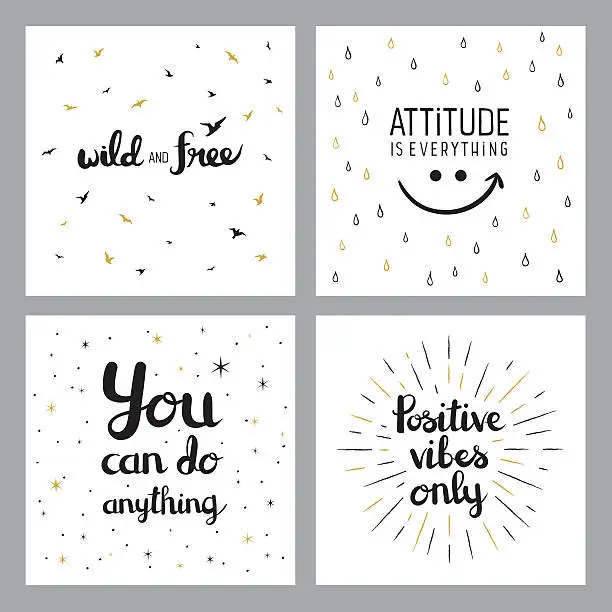 Vector illustration of Positive inspirational quotes