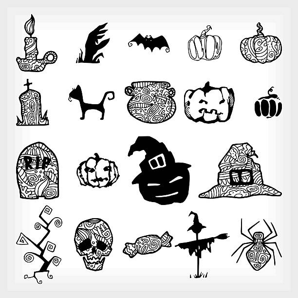 définir la silhouette d’Halloween - Illustration vectorielle