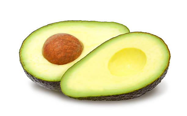 istock Two slices of avocado. 606223116