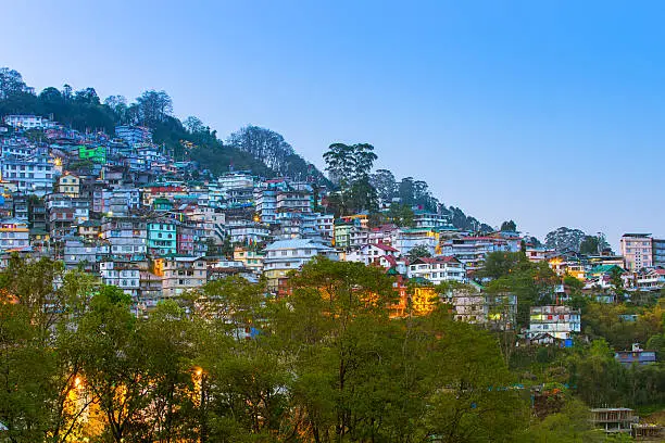 View of Gangtok The Capital City of Sikkim, India.