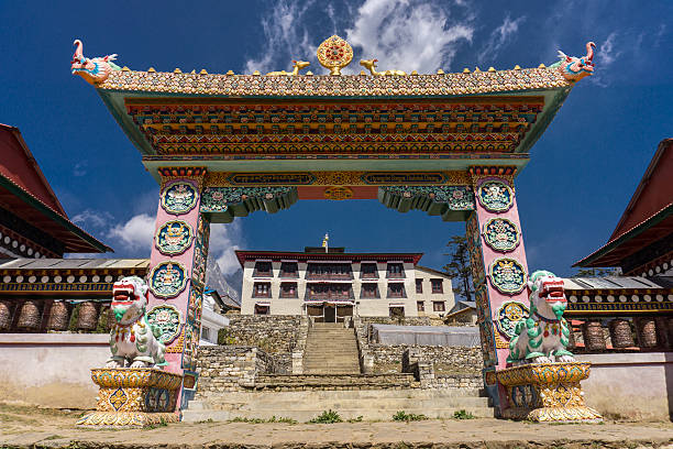 istock Pangboche to Namche Bazaar, Nepal 606224580