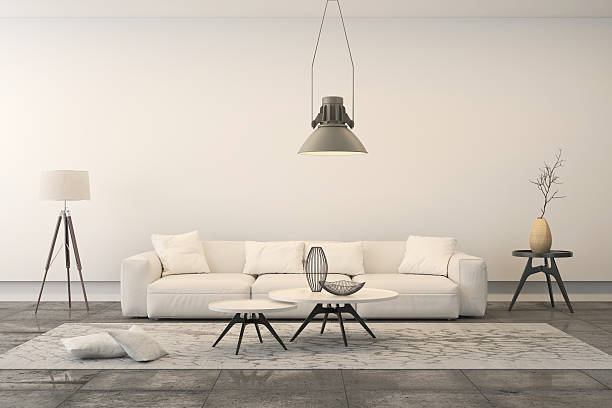istock Modern minimalist style penthouse living room 606226540