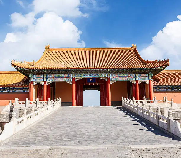 ancient royal palaces of the Forbidden City scenery in Beijing,China,the Forbidden City is the royal palace of China's Ming and Qing dynasties