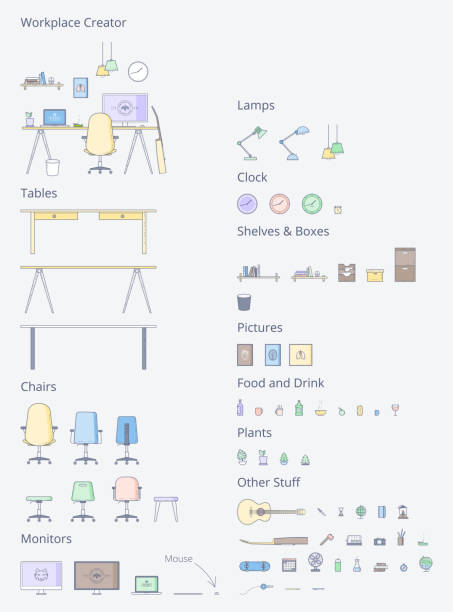 Vector Interior Workspace Generator Vector Interior Workspace Generator - Now you can create your own vector workspace! This vector creator will help you create awesome vector scenes for websites, brochures, presentations and more! guitar anatomy stock illustrations