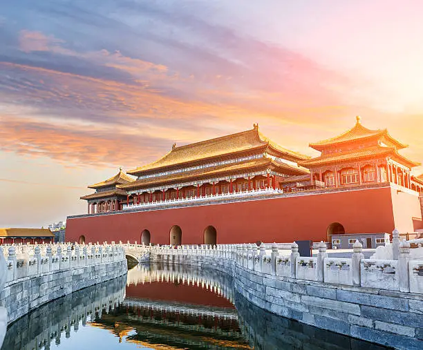 ancient royal palaces of the Forbidden City scenery in Beijing,China,the Forbidden City is the royal palace of China's Ming and Qing dynasties