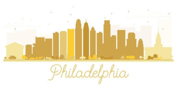 istock Philadelphia City skyline golden silhouette. 606237192