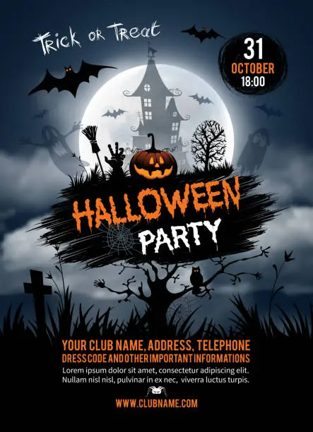 Vector illustration of Halloween party