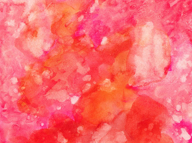 istock Hand painted orange and pink splattered background 606632346