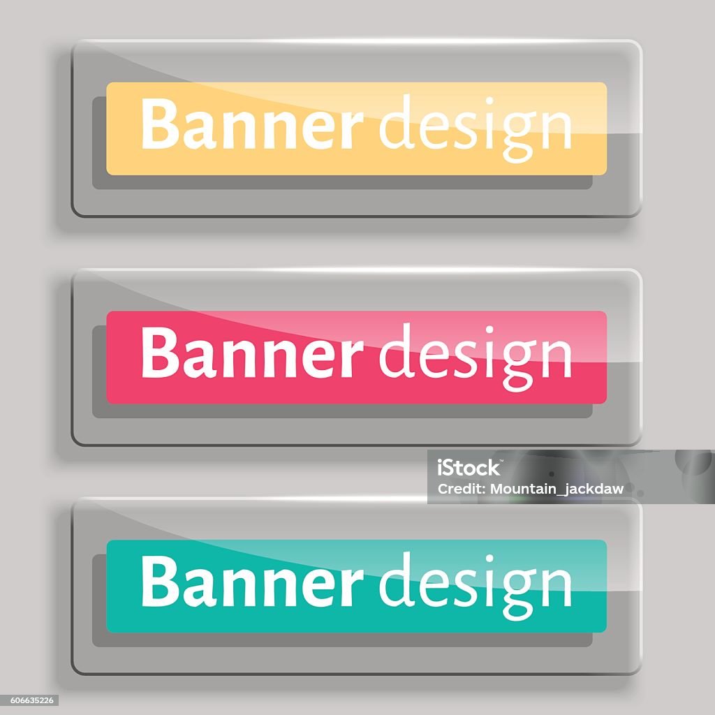Vector Transparency Banners With Glass Elements Stock Illustration ...
