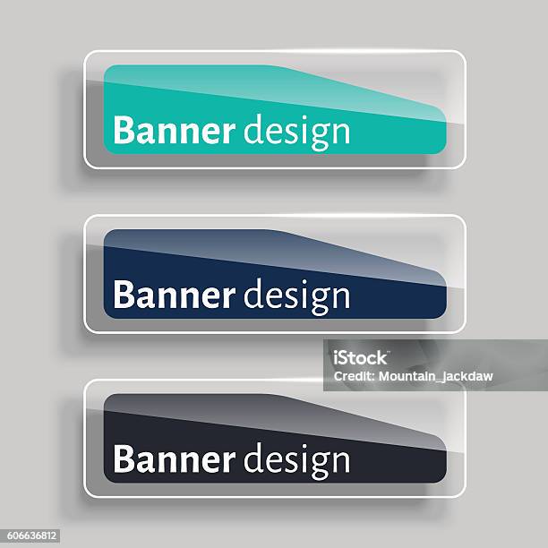 Banner Element Vector Transparency Banners With Glass Elements Stock Illustration ...