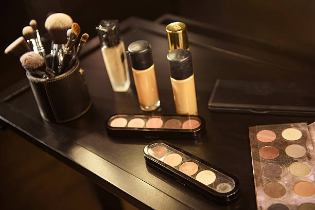 istock Beautician cosmetic products on desk 606638250