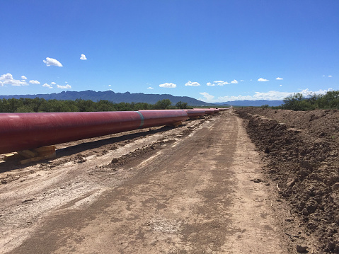 Gas pipeline construction in Northern Mexico.