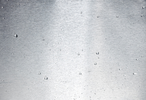 aluminum textured surface with drops of water