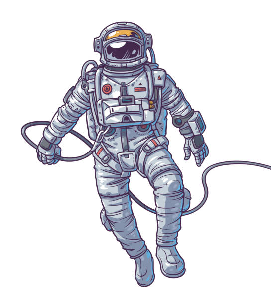 ilustraciones, imágenes clip art, dibujos animados e iconos de stock de cosmonauta de la ilustración del vector, - astronaut