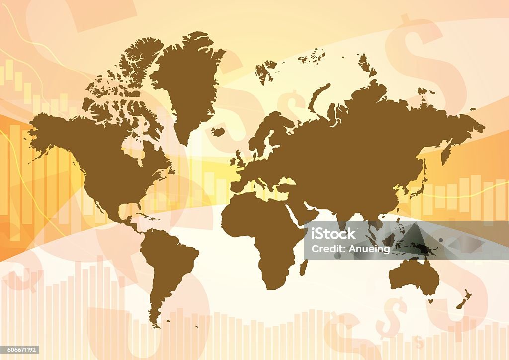 World map on business graph Vector : World map on business graph Africa stock vector