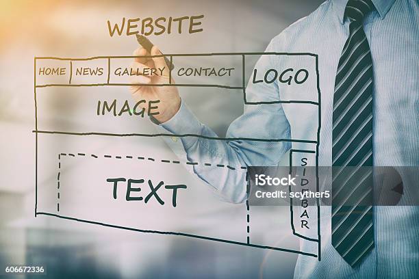 Designer Drawing Website Development Stock Photo - Download Image Now - Web Page, Design, Creativity