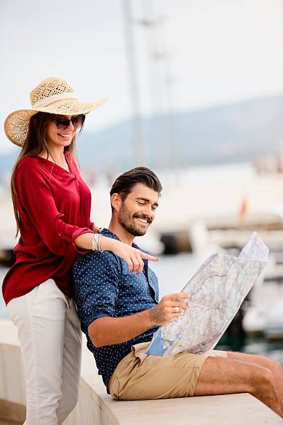 istock Tourist couple in marina 606674694