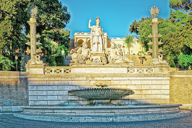 istock Fountain in Piazza del Popolo in Rome in Italy 606682162