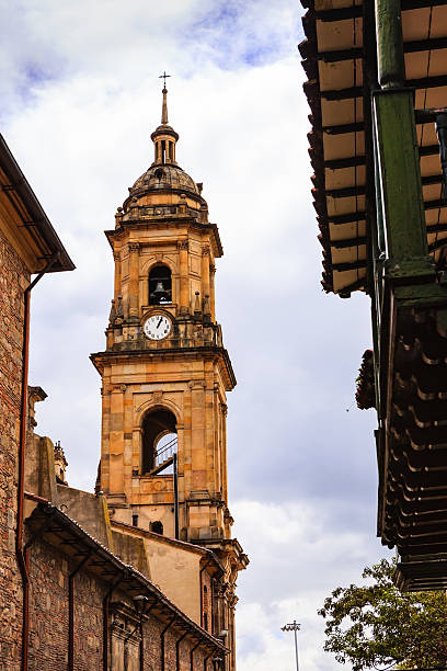 istock Bogota, Colombia: Looking Upwards at Belfry of Cathedral Primada 606682498