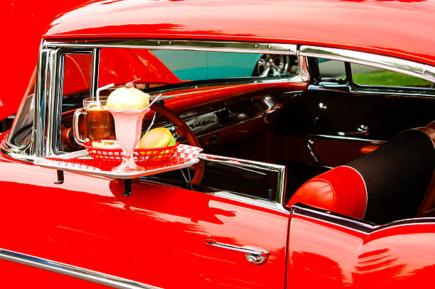 Classic Red 1957 Chevy Bel Air. Clipping Path on Vehicle. 