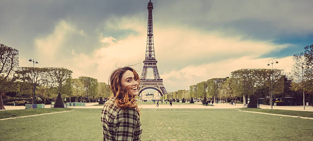 istock Happy girl in Paris 606702140