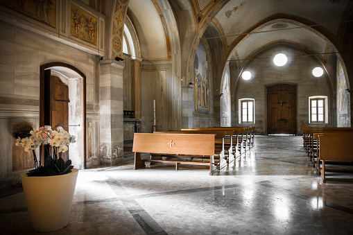 Interior view of the Church of Our Lady of Prada, Bergamo (ITALY)