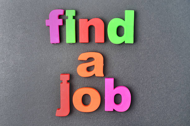 istock Find a job words on background 606703762
