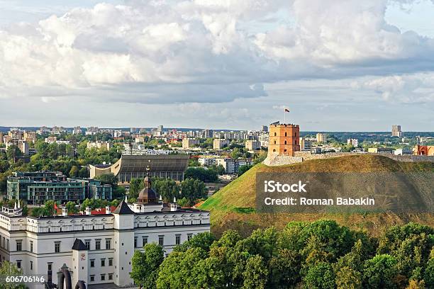 Gediminas Tower And The Lower Castle In Vilnius In Lithuania Stock Photo - Download Image Now