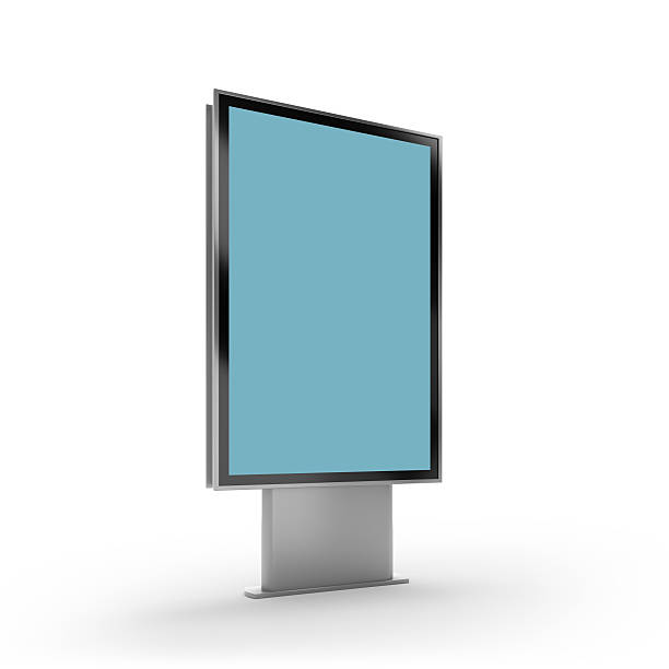 istock Black vertical turned monitor mockup white background. 606709492