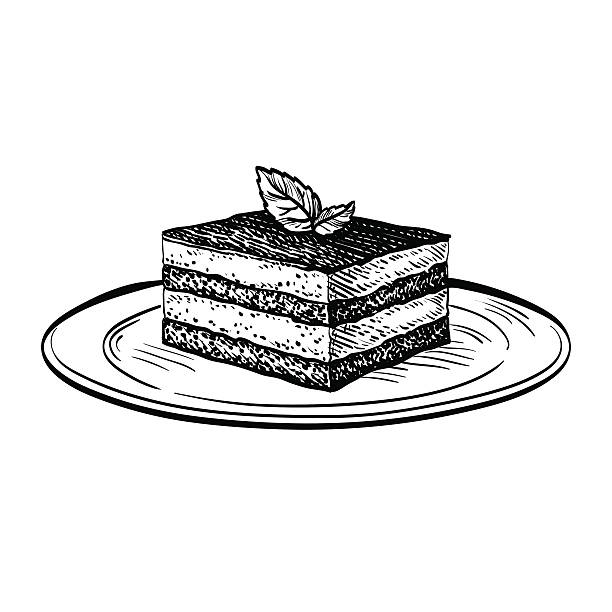 векторная иллюстрация тирамису - dessert tiramisu gourmet food stock illustrations