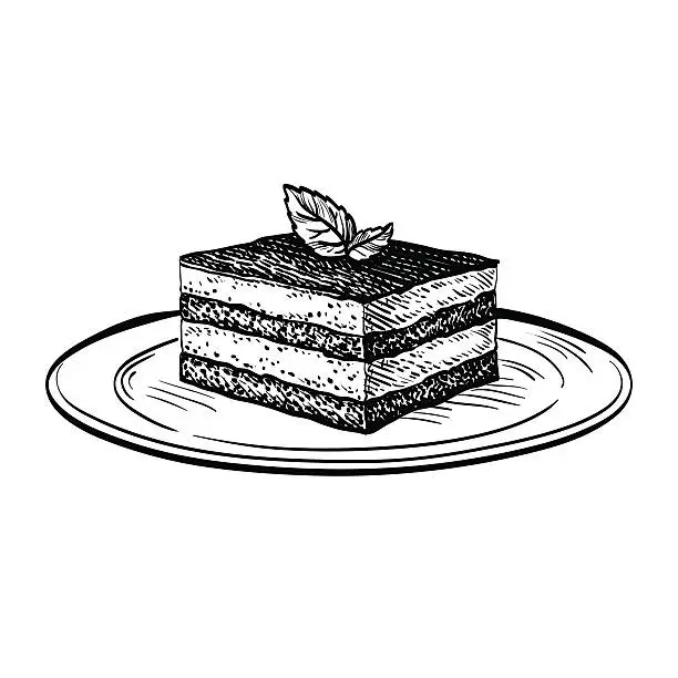 Vector illustration of Vector illustration of tiramisu