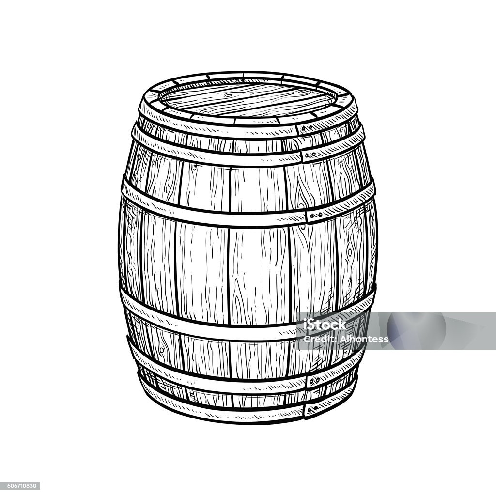 Wine or beer barrel Wine or beer barrel isolated on white background. Vector illustration. Barrel stock vector