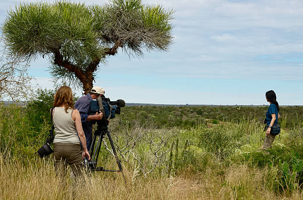 Natural documentary filming in Madagascar stock photo