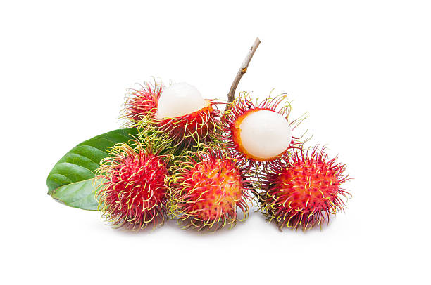istock Fresh rambutan isolated on white background 606737490