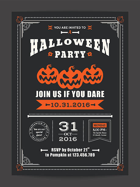 halloween night party with scary pumpkins for card poster flyer vector art illustration