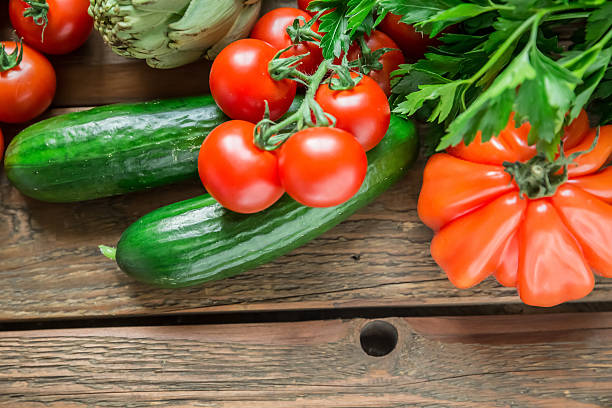 istock High Angle View Of Vegetables On Bench 606758961