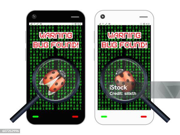 Bug Infested Phone Smartphone Found A Bug Stock Illustration - Download Image Now ...