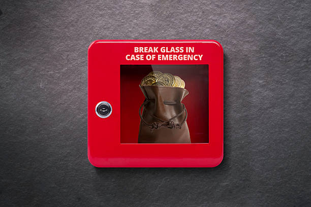 Emergency case with break away glass Red lock box with glass to be broken in case of emergency emergency break glass box stock pictures, royalty-free photos & images