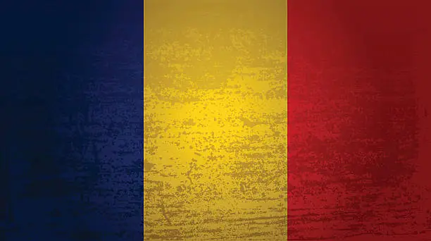 Vector illustration of Grunge flag of Romania