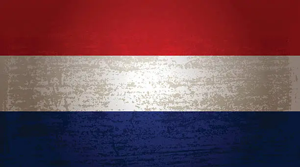 Vector illustration of The national flag of the Netherlands