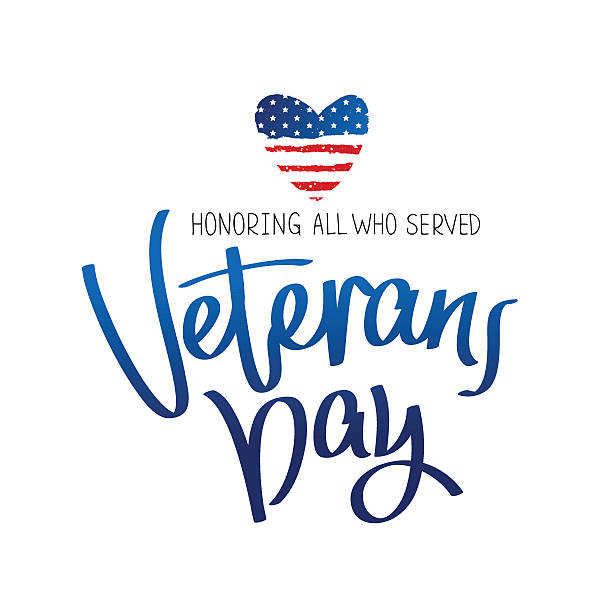 Honoring all who served Honoring all who served. Veterans Day. The trend calligraphy. Vector illustration on white background. Heart in the form of an American flag. Great holiday gift card. designer beat stock illustrations
