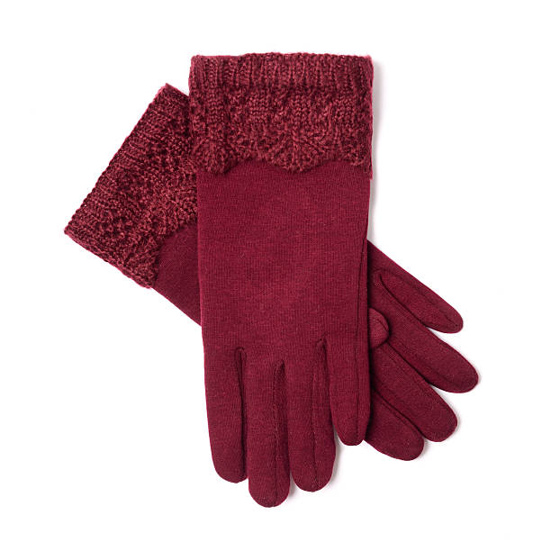 istock women's maroon gloves isolated on white 607264716