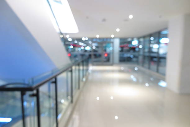 istock Abstract shopping plaza mall interior, modern market, blur background 607269058